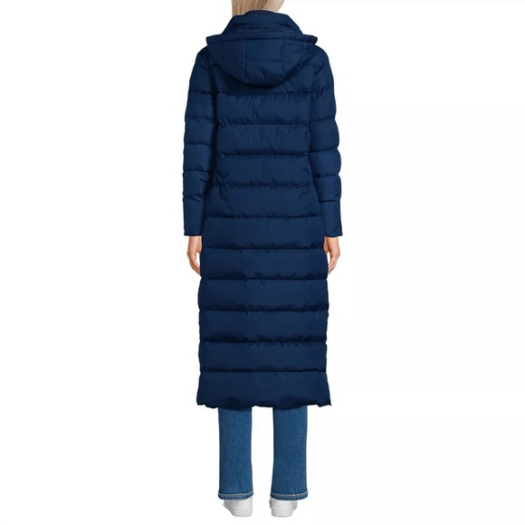 Lands’ End NWT Women’s Max 600 Down Long Maxi Coat in Navy - Picture 4 of 6